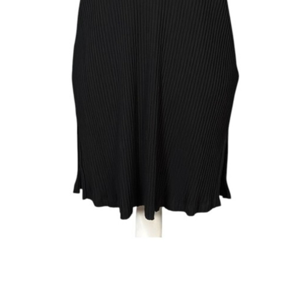 Eileen Fisher Shift Dress Ribbed Size Medium Black Tencel Minimalist Classic - Picture 4 of 7